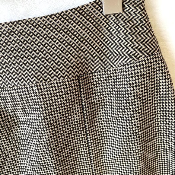 Telluride clothing co houndstooth skirt size 2 wool blend black/tan a line aline - Picture 2 of 5